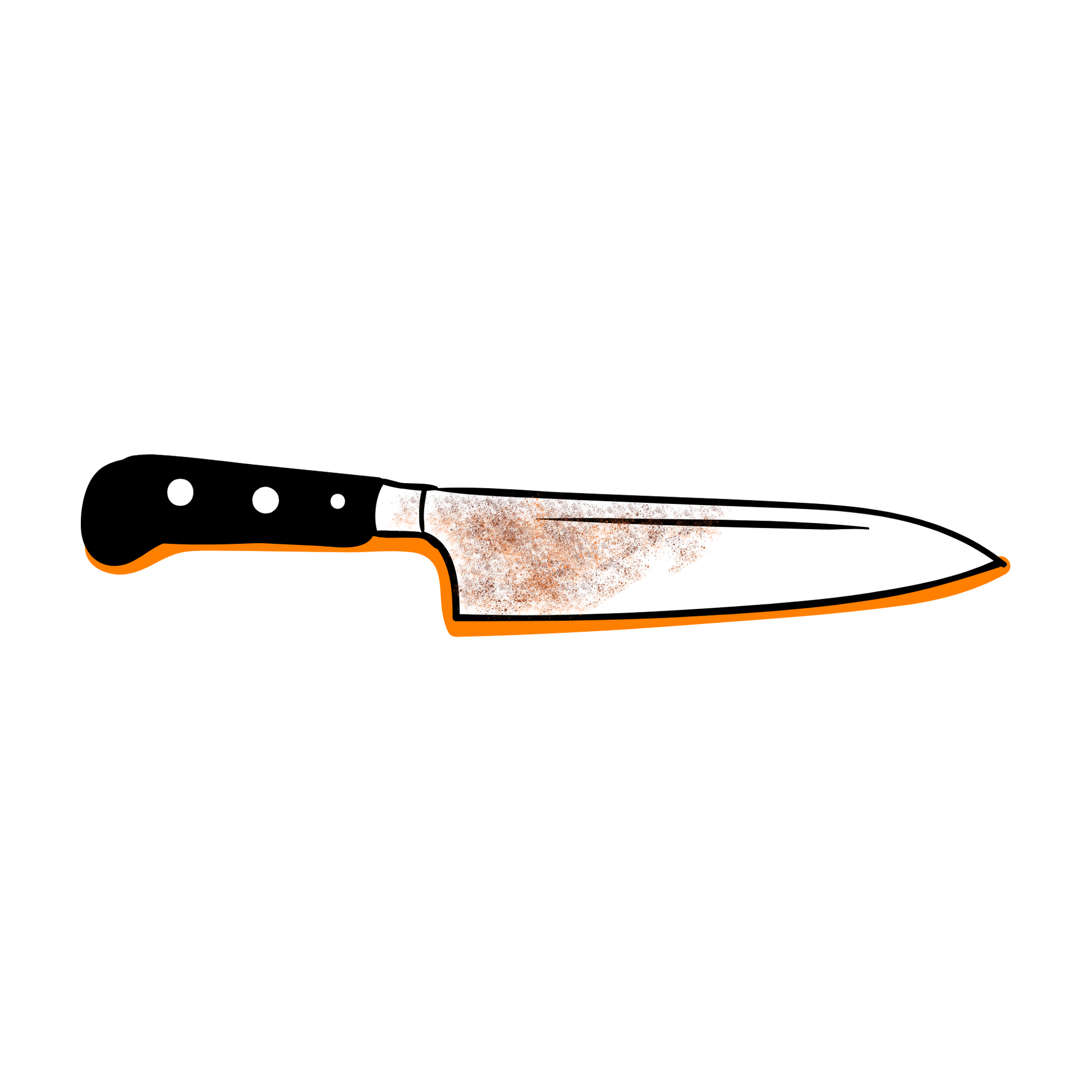 Close-up of a kitchen knife before and after professional rust removal, showing a smooth, clean blade restored by Sharpen Up 365’s Rust Removal Add-On service.