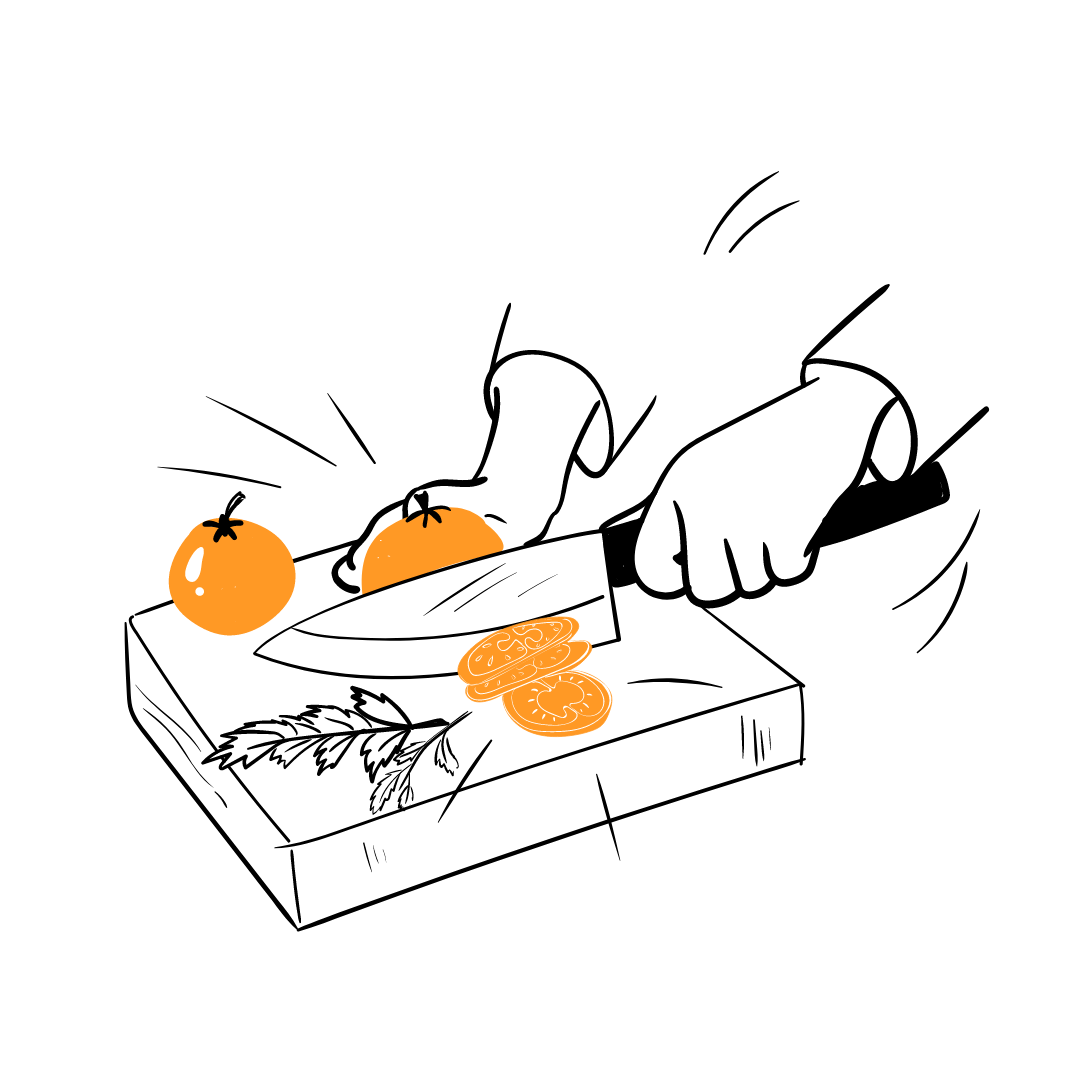 Sharpen Up 365 Slicing Orange Tomatoes Illustration Transparent Background